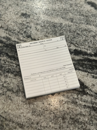 Check out our fun new Southern Railway Merchandise! 5 Southern Railway Form 31 "Train Order" Mini Notepad